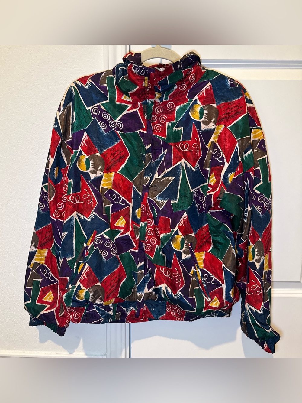 Vintage EVR 90s Abstract Print Windbreaker Jacket Size S